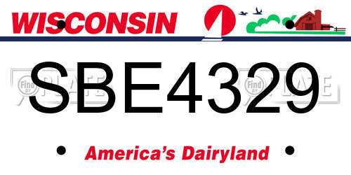 SBE4329 Wisconsin License Plate