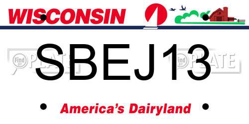 SBEJ13 Wisconsin License Plate