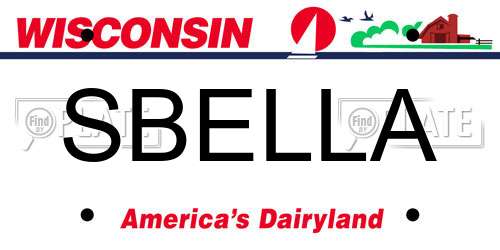 SBELLA Wisconsin License Plate