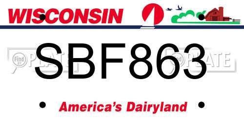 SBF863 Wisconsin License Plate