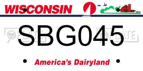 SBG045 Wisconsin License Plate