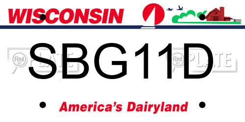 SBG11D Wisconsin License Plate