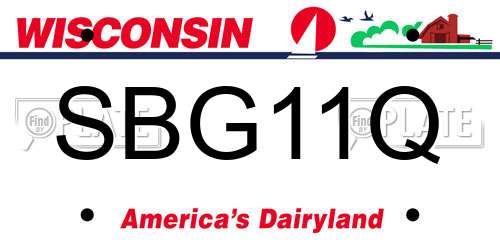 SBG11Q Wisconsin License Plate