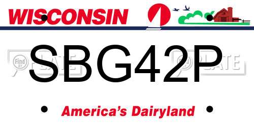 SBG42P Wisconsin License Plate