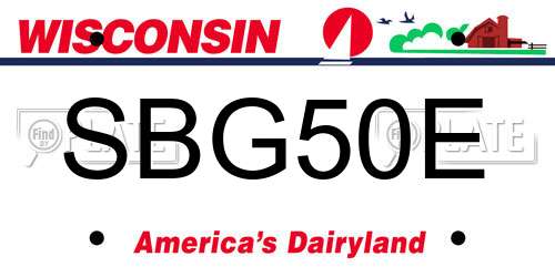 SBG50E Wisconsin License Plate