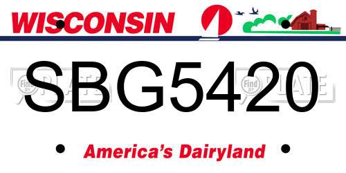 SBG5420 Wisconsin License Plate
