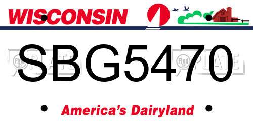 SBG5470 Wisconsin License Plate