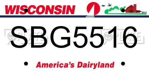 SBG5516 Wisconsin License Plate
