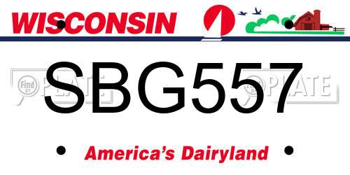 SBG557 Wisconsin License Plate