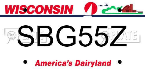 SBG55Z Wisconsin License Plate