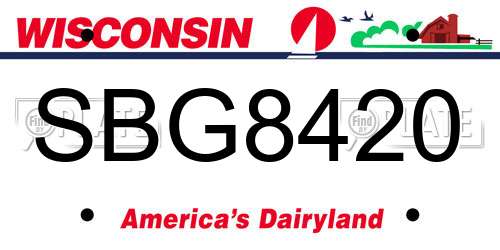 SBG8420 Wisconsin License Plate
