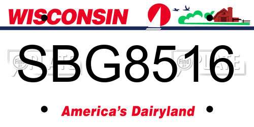 SBG8516 Wisconsin License Plate