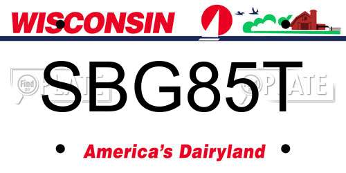 SBG85T Wisconsin License Plate