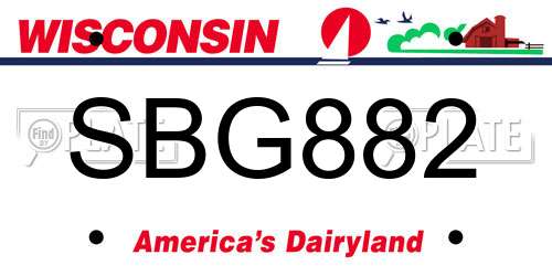 SBG882 Wisconsin License Plate