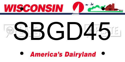 SBGD45 Wisconsin License Plate