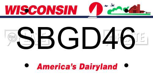 SBGD46 Wisconsin License Plate