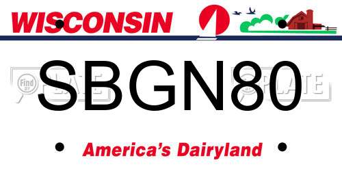 SBGN80 Wisconsin License Plate
