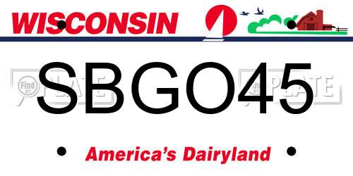 SBGO45 Wisconsin License Plate