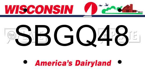SBGQ48 Wisconsin License Plate