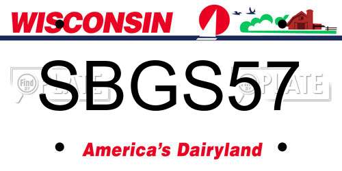 SBGS57 Wisconsin License Plate
