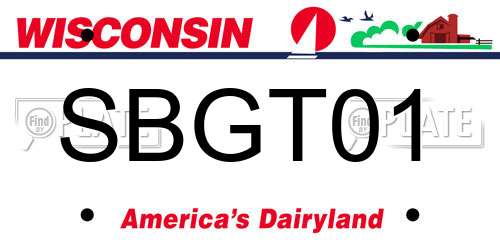 SBGT01 Wisconsin License Plate
