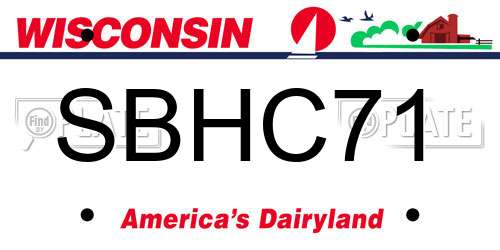 SBHC71 Wisconsin License Plate