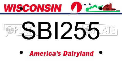 SBI255 Wisconsin License Plate