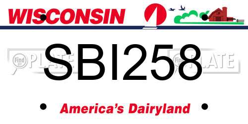 SBI258 Wisconsin License Plate