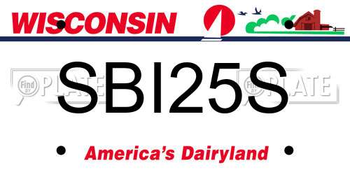 SBI25S Wisconsin License Plate