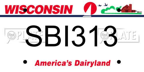 SBI313 Wisconsin License Plate