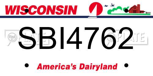 SBI4762 Wisconsin License Plate