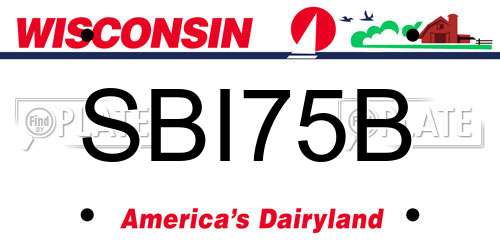SBI75B Wisconsin License Plate