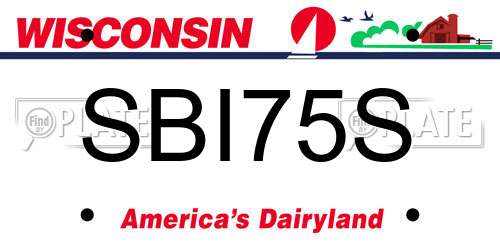 SBI75S Wisconsin License Plate