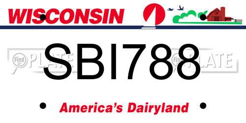 SBI788 Wisconsin License Plate