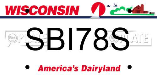 SBI78S Wisconsin License Plate