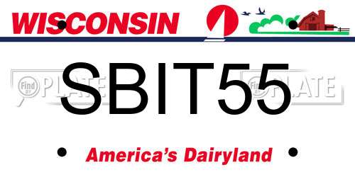 SBIT55 Wisconsin License Plate