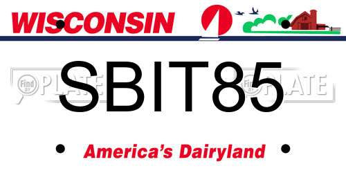 SBIT85 Wisconsin License Plate