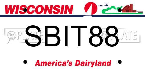 SBIT88 Wisconsin License Plate