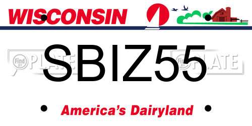 SBIZ55 Wisconsin License Plate