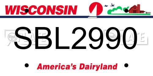 SBL2990 Wisconsin License Plate