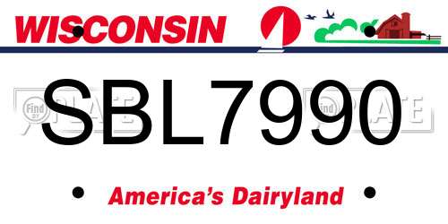 SBL7990 Wisconsin License Plate