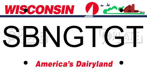 SBNGTGT Wisconsin License Plate