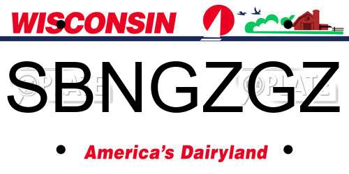 SBNGZGZ Wisconsin License Plate