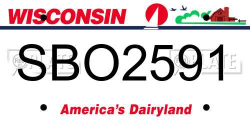 SBO2591 Wisconsin License Plate