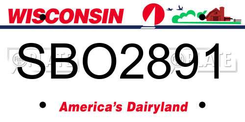 SBO2891 Wisconsin License Plate