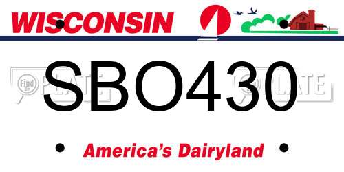 SBO430 Wisconsin License Plate