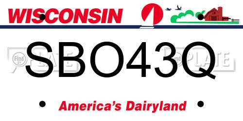 SBO43Q Wisconsin License Plate