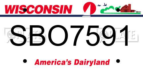 SBO7591 Wisconsin License Plate