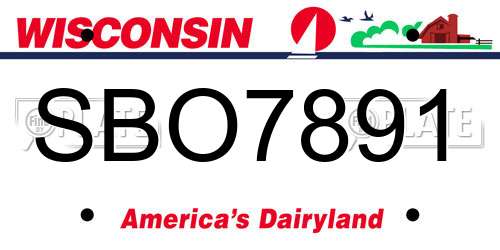 SBO7891 Wisconsin License Plate