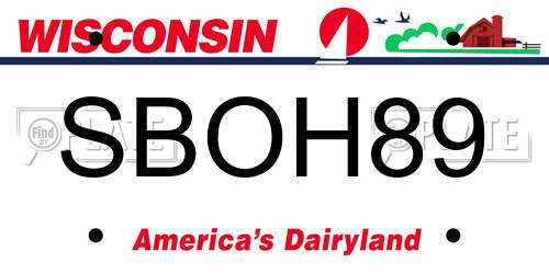SBOH89 Wisconsin License Plate